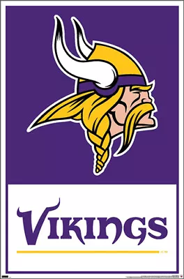 MINNESOTA VIKINGS Official NFL Team Logo And Wordmark Style 22x34 WALL POSTER • $11.69