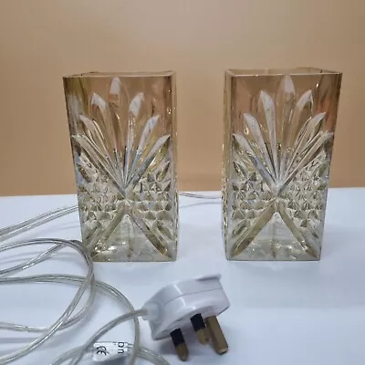 £29.95 • Buy Heavy Glass Vintage Art Deco Style Bedside Side Lamps H9 Pearlescent Maison