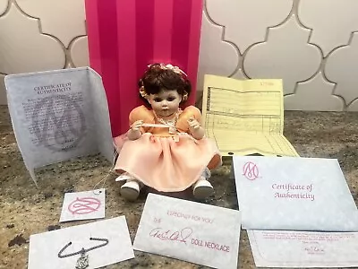 Marie Osmond Baby Marie's 1st Birthday Tiny Tot Porcelain Doll Box COA Necklace • $18