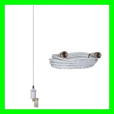 VHF Marine 35  Antenna W/ Mount & 15' RG-58 Coax PL-259 Tram 1600-HC • $47.23