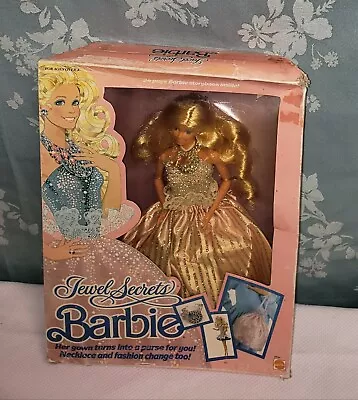 Vintage 1986 Mattel Jewel Secrets Barbie Doll #1737 Superstar Era  DAMAGED BOX  • $48