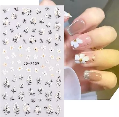 5D Nail Art Stickers Flowers Floral Water Decals Daisy Daisies Decoration (K159) • £2.95