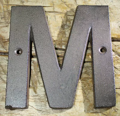 Cast Iron Industrial LETTER M Sign Rustic Brown 5  Tall Alphabet  • $7.99