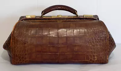 Antique Alligator Hide Doctors Bag Very Good Condition Great Size Free Shipping • $209.23