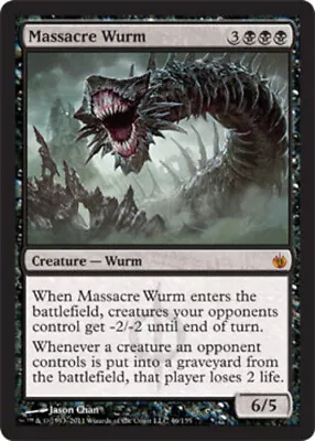 1 X Massacre Wurm - Mirrodin Besieged - Moderate Play - MTG • $3.55