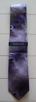 Men's Van Heusen Purple Paisley 100% Silk Tie • $7.55