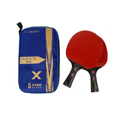 $53.99 • Buy HUIESON 5/6Star 2Pcs Carbon Table Tennis Racket Powerful Ping Pong Racket Bat