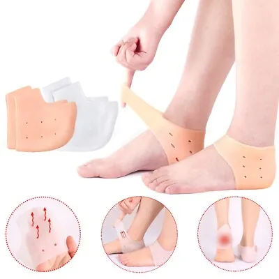 2Pcs Silicone Heel Protector Shoes Insert Pad Pain Relief Cushion Fasciitis • $3.18