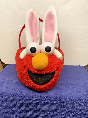 Elmo Plush Easter Basket Bunny Ears Sesame Street - Pre-Owned • $19.99