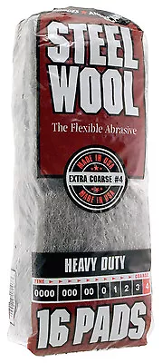 Case Rhodes American Steel Wool Grade 4 - Extra Coarse~ 6 Bags Of 16 Pads • $16