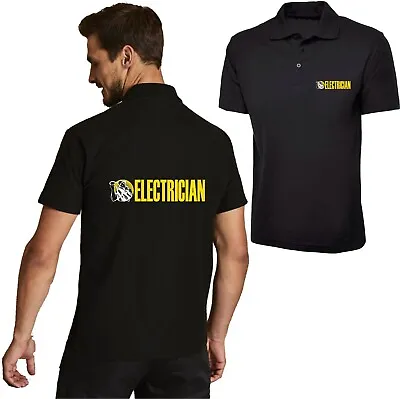 £13.99 • Buy Electrician Logo LC & Back Polo Shirt Electrical Industrial Work Wear Front Back