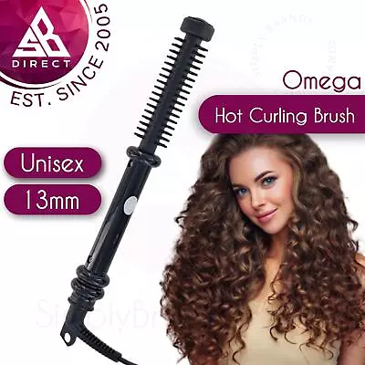 Omega Slimline Heated Brush│Hair Styling Curler│Hot Comb│TangleFree Swivel│InUK • £14.99