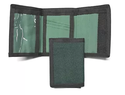 Nylon Trifold Credit Card Wallet With ID Window - Green • $8.99