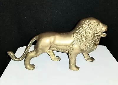 Vintage SOLID BRASS Lion Statue 8  X 4  • $17.99