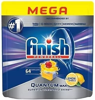 Finish Powerball Quantum Max Lemon Sparkle Tablets Pack Of 64… • $58.29