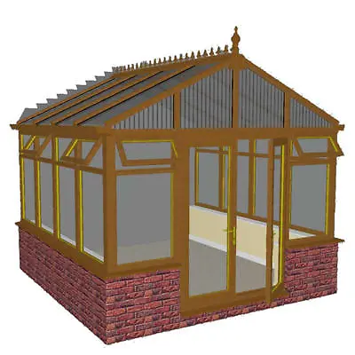 DIY LIGHT OAK  GABLE END  CONSERVATORY  3.0m X 3.1m***ALL SIZES AVAILABLE*** • £6886.20