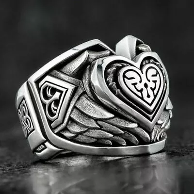 Mens Fashion Viking Ring Punk Stainless Steel Rings Party Jewelry Gift Size 7-13 • $2.51