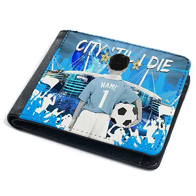 Personalised Manchester Wallet Football Kids Bi Fold Coin Card Boys Gift CF37 • £14.95