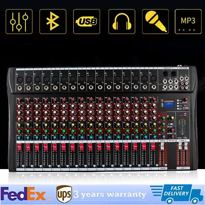 16 Channels Studio Audio Mixer Bluetooth USB Digital Sound Mixing Console Board • $124.08
