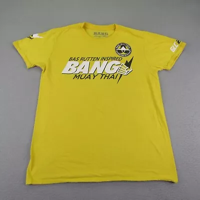 Bas Rutten Shirt Mens Medium Yellow Bang Muay Thai MMA Martial Arts Fighting ^ • $29.97
