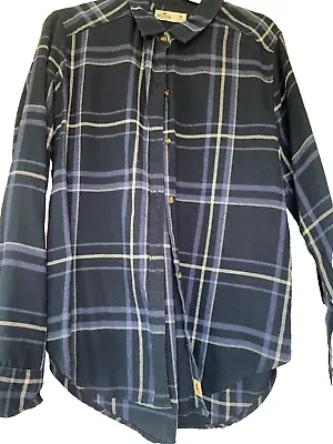 Hollister Long Sleeve Flannel Pocket Shirt Checked Plaid Womens Medium VGC Blue • £20