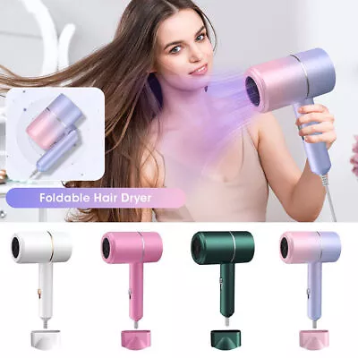 Hair Dryer Professional Household Electric Negative Ionic Hairdryer Foldable UK • £8.49