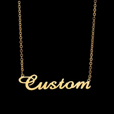 $8.99 • Buy Personalized Name Custom Necklace Stainless Steel Pendant Fashion Jewelry Gift