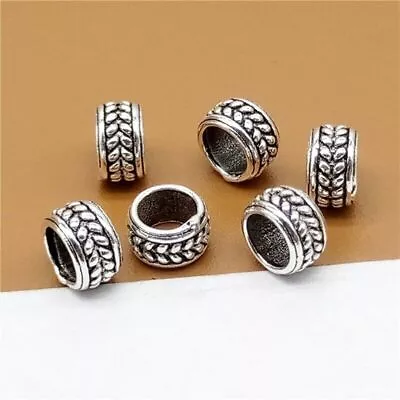 15 Sterling Silver Spacer Beads W/ Chain Style 925 Silver Spacer For Bracelet • $14.41