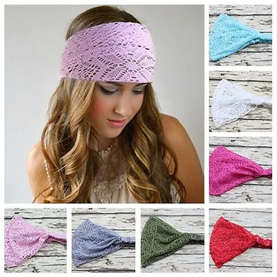 Sexy Ladies Lace Headband | Sports Dance Gym Bandeau Kylie Hair Band Makeup Band • £2.06