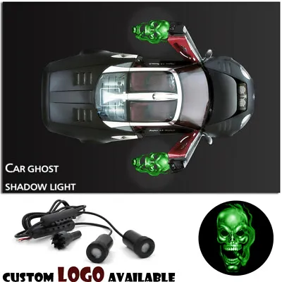 Green Smoking Skull Car Door Ghost Shadow Projector Laser Courtesy Welcome Light • $18.19