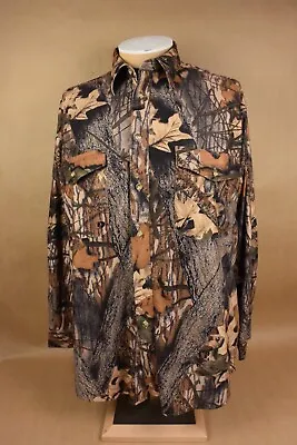 Browning Shirt Mens XL Mossy Oak Breakup Vented Camo Hunting Long Sleeve Polyest • $26.99