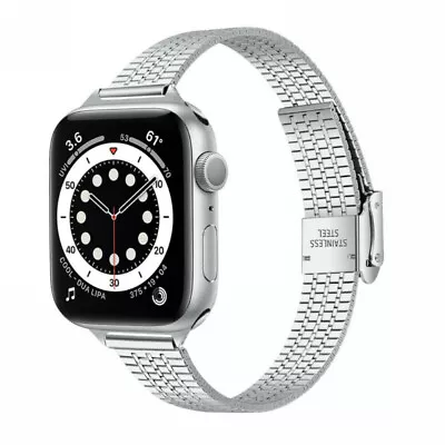 $12.34 • Buy Stainless Steel Watch Band Strap For Apple Watch 38/42/41/45mm Series 7 SE 6 5 2