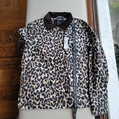 New! J. Crew Size Small Leopard Barn Field Jacket Raincoat Rain NWT • $25