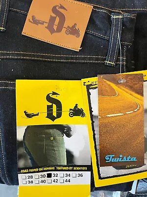 New Men's Draggin Twista Stretch Kevlar Lined Motorcycle Protective Jeans Blue  • $149.99