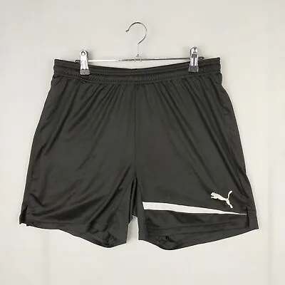$10 • Buy Puma Athletic Gym Shorts Black & White Polyester Elastic Waist Unisex Youth L