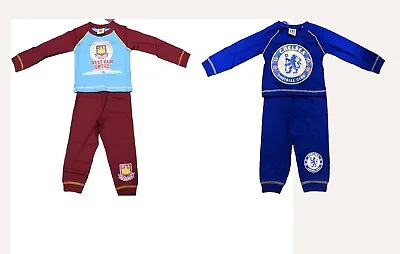 Chelsea Westham FC Baby Boy Girl Football 2 Pc Pyjama Set Nightwear PJ 12 18 24 • £7.99