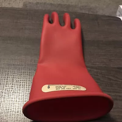 Marigold Rubber Insulating Gloves 11  Long Red Size 8 • $16.99