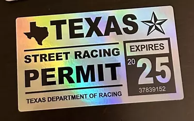 3 Pack - Texas Street Racing Permit Car Truck Window Sticker Stickers Decals • $14.85