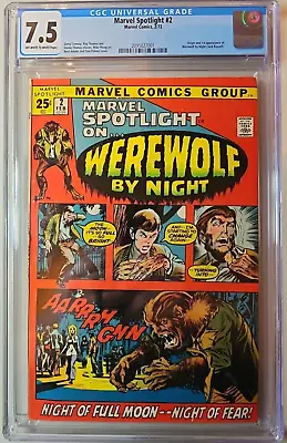 Marvel Spotlight #2 - CGC 7.5 - 1st Apperance Of Werewolf By Night!! Neil Adams! • $450