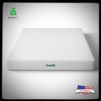 Lucid Gel Memory Foam Plush Mattress Twin Twin XL Full Full XL Queen King • $391.71