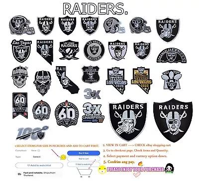 Oakland RAIDERS NFL Football Patches IronSew(Select Options)✈Thai By USPS Agent • $2.79
