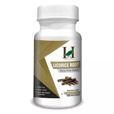 H&C Herbal Ingredients Expert Licorice/Glycyrrhiza Glabra/Yastimadhu Veg 120 Cap • £12.22