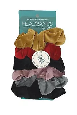 Headbands Of Hope Hair Scrunchies With Zipper Pockets Velvet -Set Of 6 • $14.99