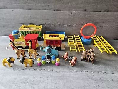 Vintage Fisher Price Circus Train 991 W Animals Clowns Rings Huge Lot  • $155