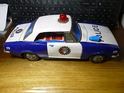 Vintage TRADE MARK MODERN TOYS Tin Battery Operated POLICE PATROL CAR! • $69.70