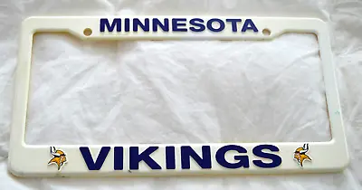 NFL MINNESOTA VIKINGS LICENSE PLATE FRAME Plastic White Purple Gold • $10.12