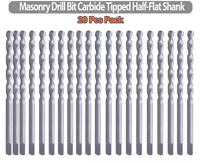 Masonry Drill Bit Set Carbide Tipped Tapcon Half Flat Shank Drill Concrete Stone • $17.99