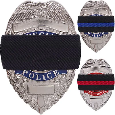 $6.99 • Buy Mourning Band Elastic Stretch Shield Memorial Honor Respect Police Badge Cover