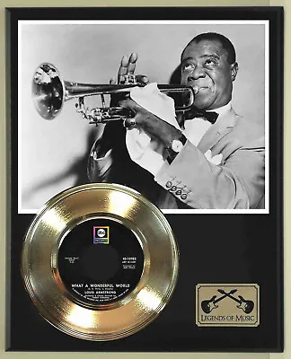 Louis Armstrong  What A Wonderful World  Record Display Wood Plaque • £97.26
