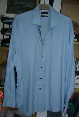 M&s Autograph Supima Fine Cotton Long Sleeve Shirt Collar 17 Colour Pale Blue • £6